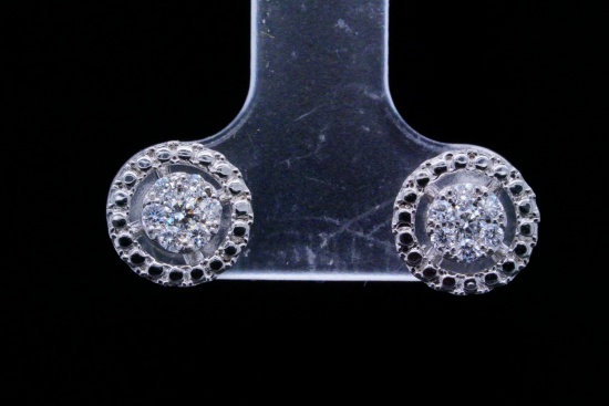 Sterling Silver and 0.25ctw Diamond Stud Earrings