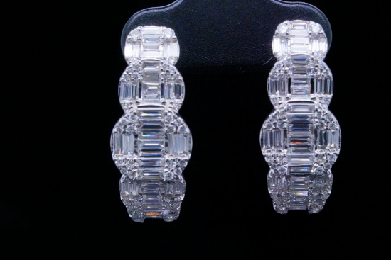 2.00ctw VS2-SI1/G-H Diamond and 18K Hoop Earrings