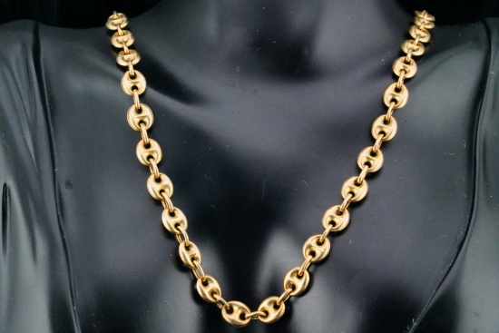 Italian 14K Yellow Gold 18" Mariner Link Necklace