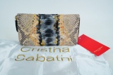 Cristina Sabatini Metallic Python Leather Camilla Wallet