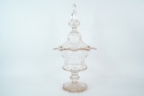 Antique Early 20th Century Crystal Lidded Urn