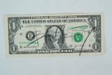Banksy Signed and Stenciled Dismaland $1 Bill