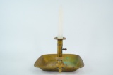 Antique Brass Push-Up Chamberstick Candlestick Holder