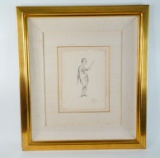1917 Standing Nude Charcoal on Paper Signed 