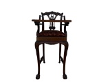 Vintage Wood High Chair W/Upholstered Seat