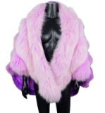 Vintage I. Magnin Lavender Dyed Fox Fur Cape