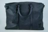 Louis Vuitton Black Leather Messenger Bag