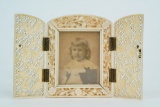 Victorian Exotic Composition Miniature Picture Frame