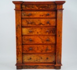 Antique Burl Wood Miniature Chest of Drawers