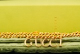 Gucci Gold Tone GG Script Chain Necklace