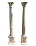 Vintage Pair of Tall Decorative Corinthian-Style Columns