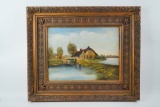 Jan Knikker (1889-1957) Oil on Canvas Cottage Scene