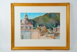 Florence Alston Swift European City Pastel on Paper