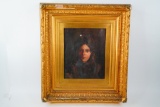 19th C. Continental School: Oil on Canvas Portrait