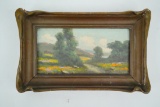 Continental School Wildflower Landscape Painting