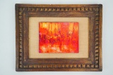 Alexander Larick Abstract Woodland in Red, Oil on Board