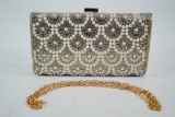 Elegant Rhinestone and Faux Pearl Clutch