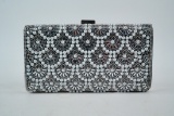 Elegant Rhinestone and Faux Pearl Clutch