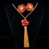Cristina Sabatini Coral Accented Necklace and Earrings