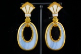 Cristina Sabatini Agate and Resin Gold Plated Earrings