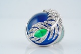 Cristina Sabatini Resin, Crystal, Rhodium Plated Ring