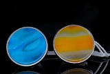 Cristina Sabatini (2) Agate and Rhodium Plated Rings
