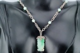 Green Jade and Sterling Silver 17