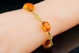 30.00ctw Citrine and 14K Yellow Gold Vintage Bracelet