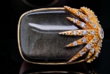 Cristina Sabatini Obsidian, Resin and Gold Plated Ring