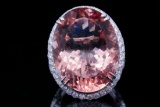 35.50ct Morganite, 4.00ctw Diamond and 18K Ring