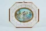 1800s V. Giraud Miniature Plaque W/Mother of Pearl