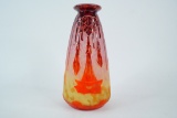 1920s Schneider Le Verre Franchais Cameo Glass Vase