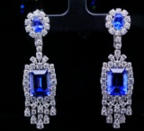 15.00ctw Tanzanite, 4.75ctw Diamond and 18K Earrings