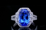 6.50ct Tanzanite, 1.00ctw Diamond and 18K Ring
