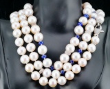 10mm-11mm Pearl, Sapphire, and Silver 40