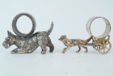 Lot of (2) Victorian Silver Plated Animal Napkin Rings