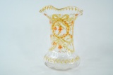Victorian Hand-Blown and Painted Glass Vase