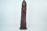 Antique Mexican Virgin Mary Folk Art Santos Figure