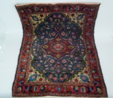 Antique Hand-Knotted Persian Rug, Floral Design