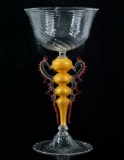Venetian Hand-Blown Art Glass Goblet