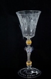 Venetian Hand-Blown Wine Glass with Applied Decoration