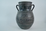 Handmade Greek Blackware-Style Ceramic Vase