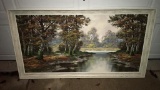 Beautiful landscape scene on canvas