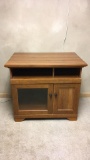 Oak finish TV stand