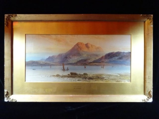 WILLIAM HENRY EARP SIGNED WATERCOLOR PAINTING, LANDSCAPE TITLED "LOCH KATRI