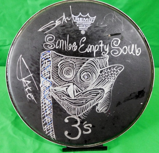 Smile Empty Soul Autographed drum head