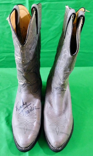 Randy Travis Autographed Boots