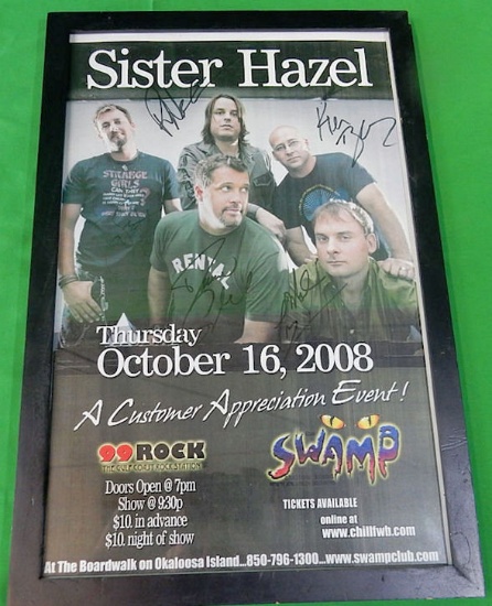 Sister Hazel Autographed Concert Poster Framed