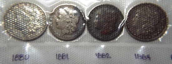 4 Morgan Silver Dollars