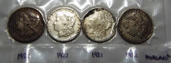 4 Morgan Silver Dollars